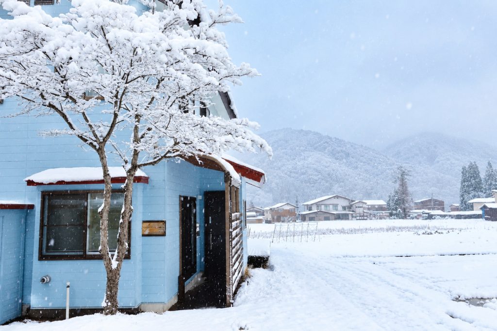 Outside in the snow